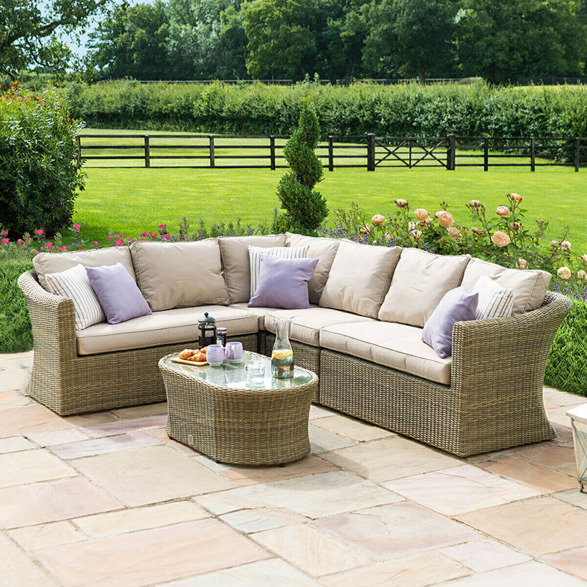 Maze Outdoor Winchester Large Corner Group with Chair