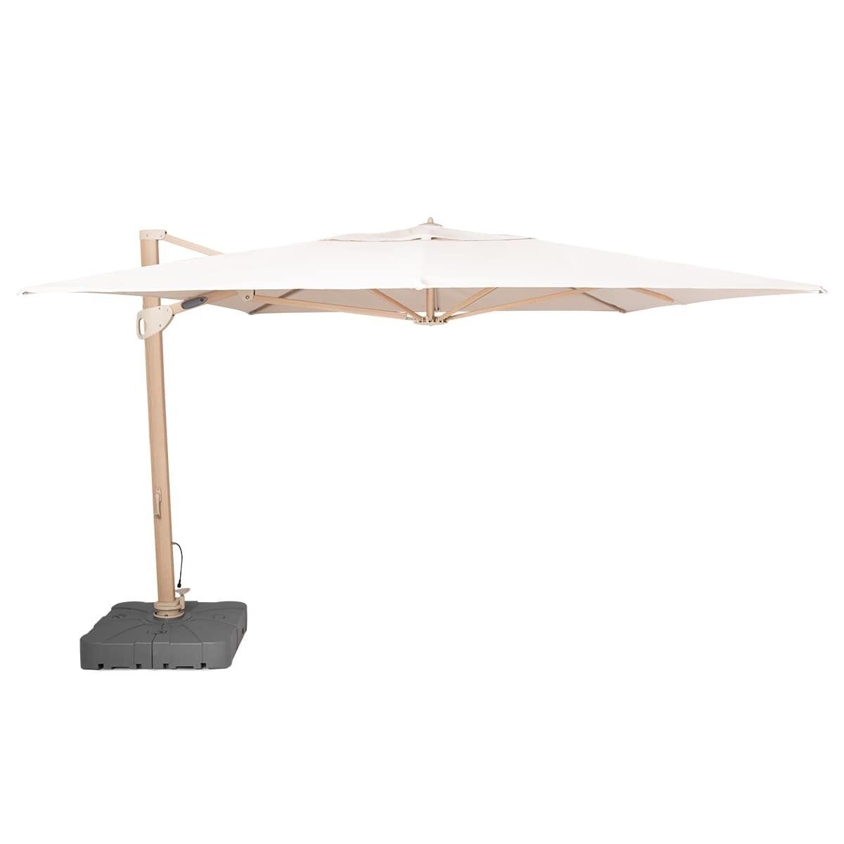 Maze Outdoor Artemis Cantilever Parasol 3m x 4m Rectangular - With LED Lights & Cover - Wood Effect
