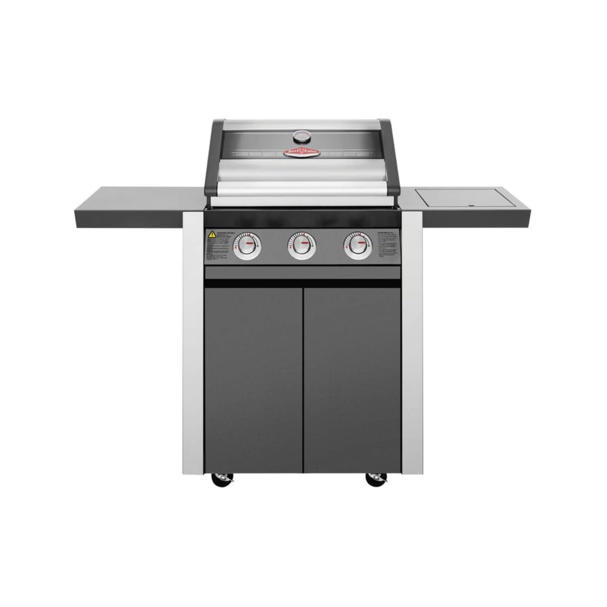BeefEater Discovery 1600E Series - 3 Burner Built In Gas BBQ - TROLLY ONLY (Dark Grey Enamel or Stainless Steel)