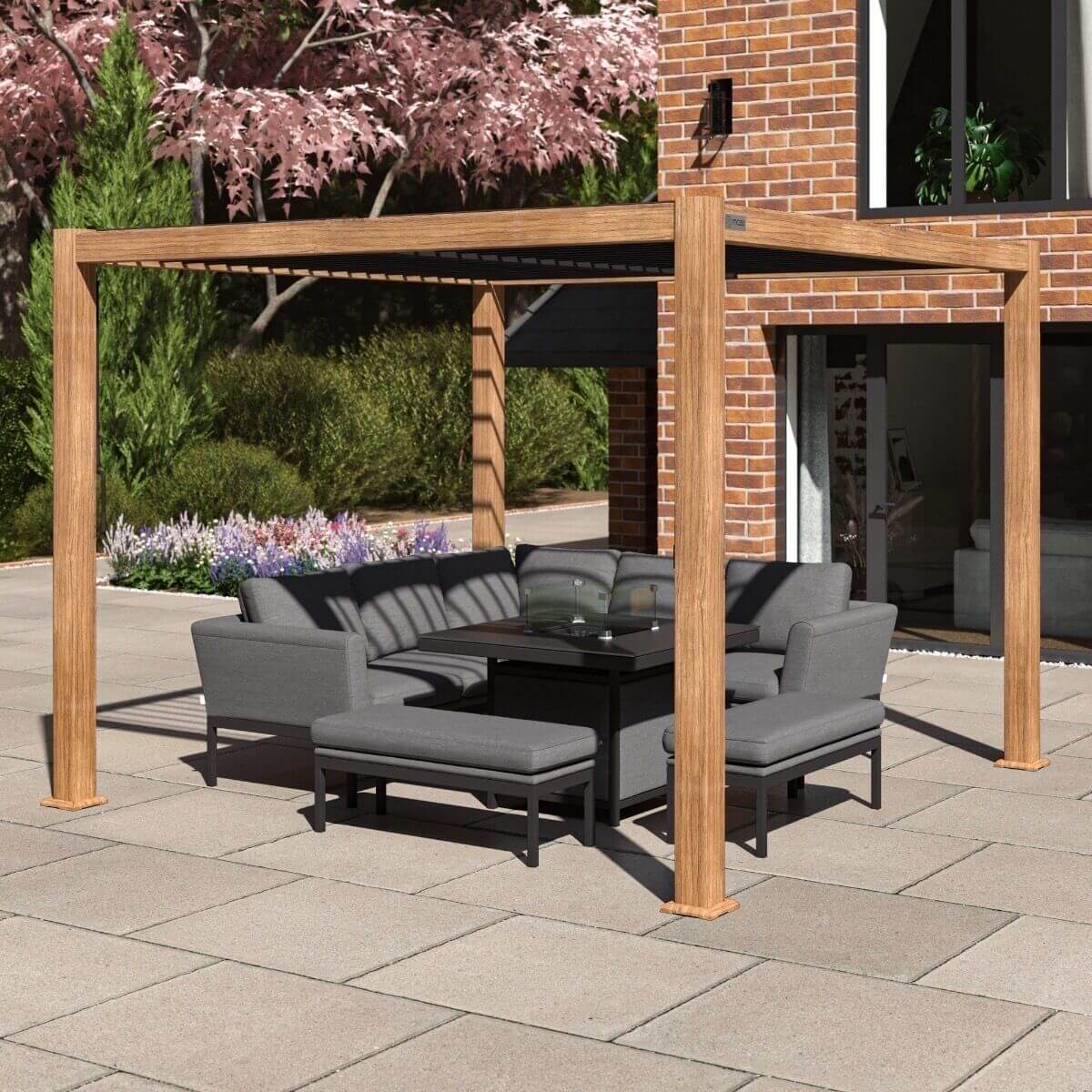 Maze Outdoor Como Pergola - 3m x 3m - Frame Only