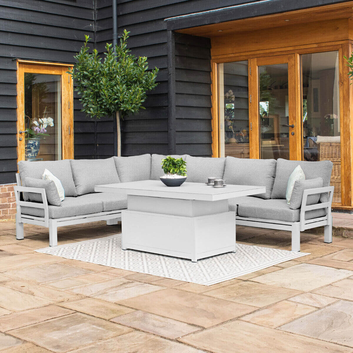 Maze Outdoor Oslo Corner Sofa Group with Rising Table