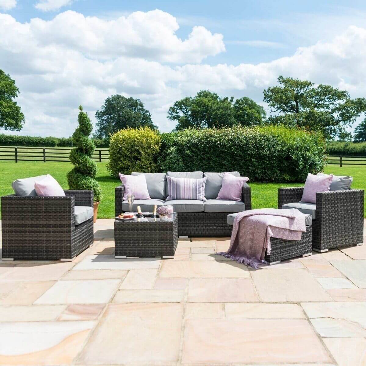 Maze Outdoor Georgia 3 Seat Sofa Set with Ice Bucket