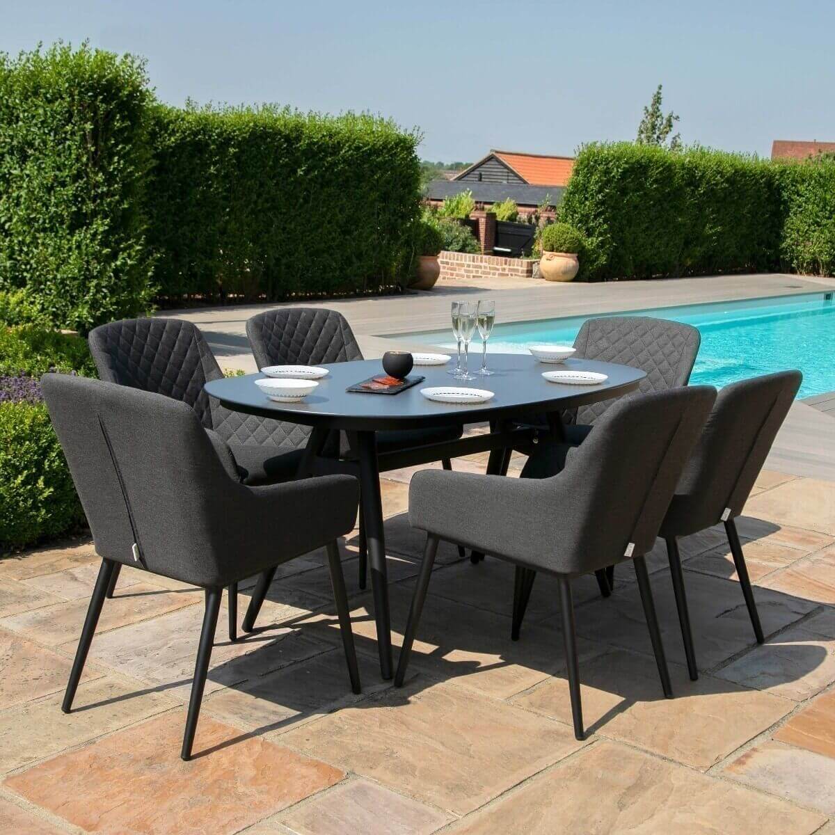 Maze Outdoor Zest 6 Seat Oval Dining Set